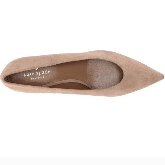 Kate Spade Dale Grey/Brown Cashmere Suede Kitten Heel Pumps Pointed Toe Shoes 8 - Picture 4 of 13
